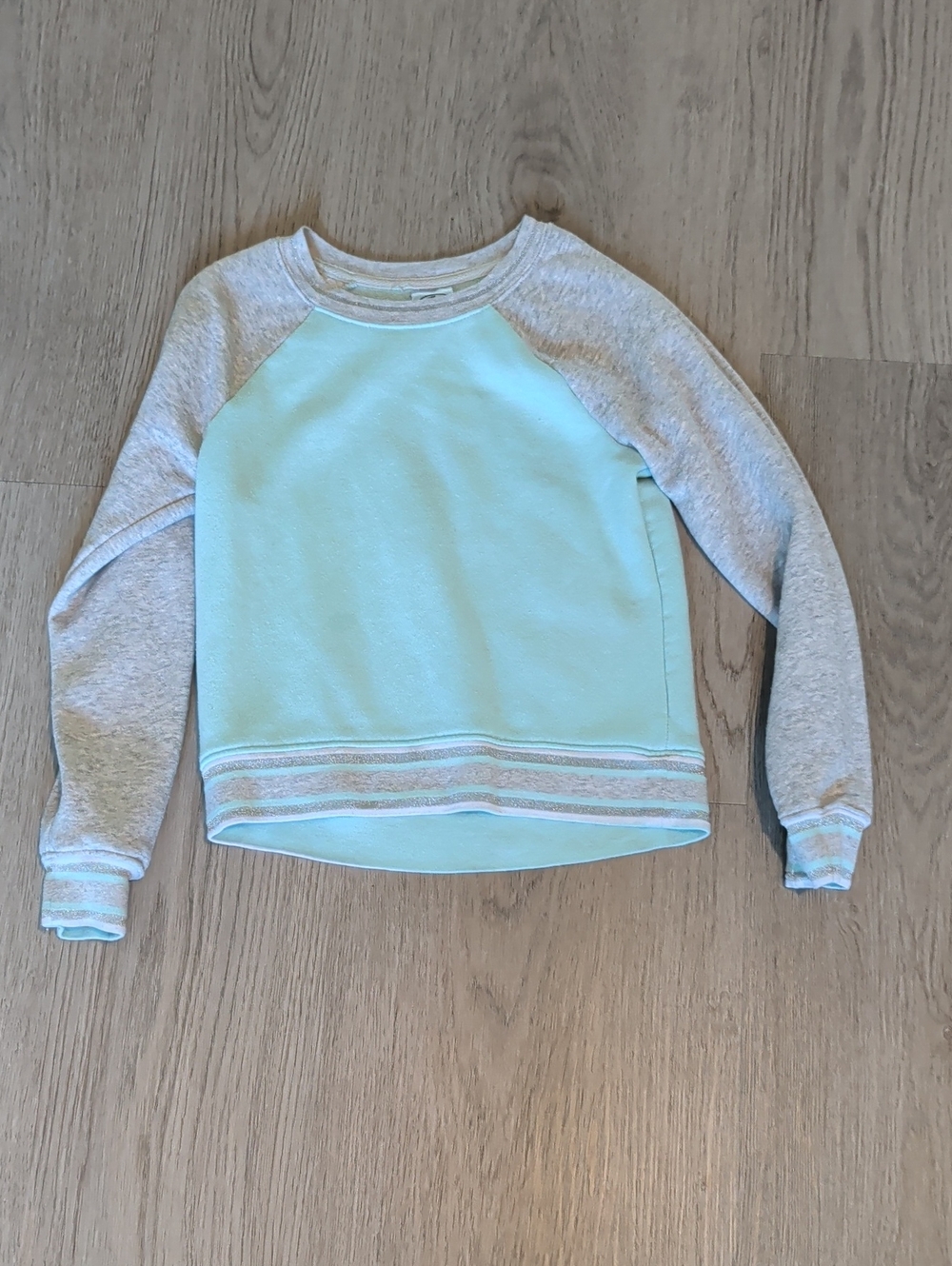 Athletic Works Mint Green and Light Gray Girls Sweatshirt